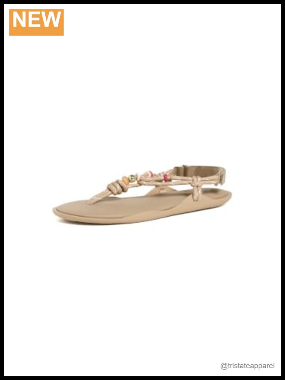 Flo Sandals with Resin Bead Accents & Shell Charm Cushioned Footbed